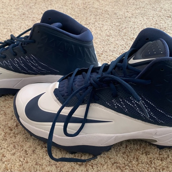 Nike Navy/White Athletic Shoes Sports Cleats Men’s Size 12 - Picture 4 of 8